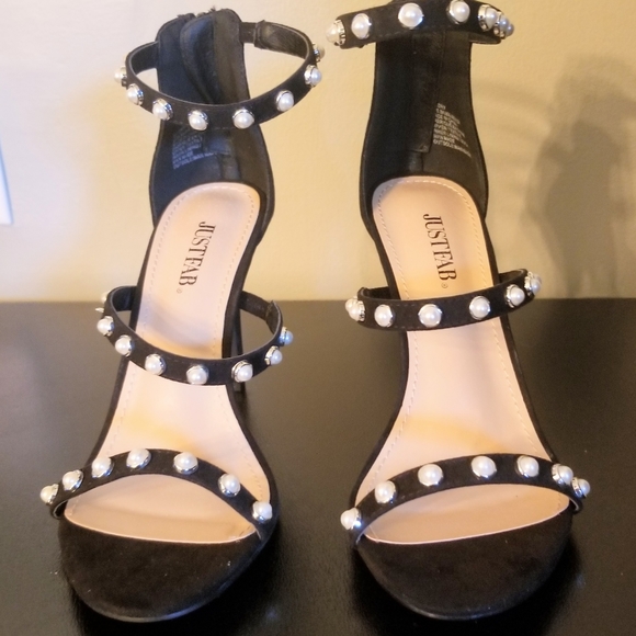 Just Fab NWOT Ellory Black Heels 6 1/2 - Picture 1 of 6